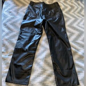 Black Indigo Rising Faux Leather Pants W/pockets